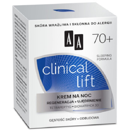 AA - Clinical Lift 70+ - KREM regenerująco-ujędrniający na NOC, 50 ml.