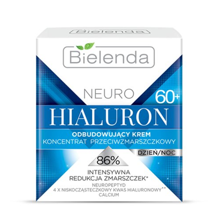 Bielenda - NEURO HIALURON - Odbudowujący krem – koncentrat przeciwzmarszczkowy 60+, dzień/noc, 50 ml.