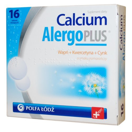 Calcium Alergo Plus - Wapno musujące, 16 tabletek. (Polfa Łódź)