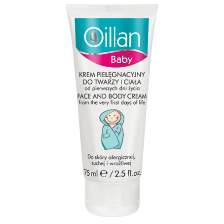 Oillan - Baby - KREM pielęgnacyjny do twarzy i ciała, 75 ml.